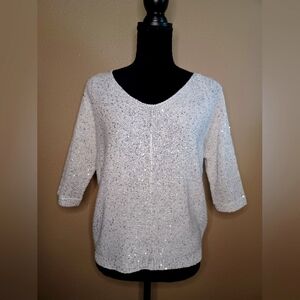 NWT WD•NY Silver Knit Sweater
